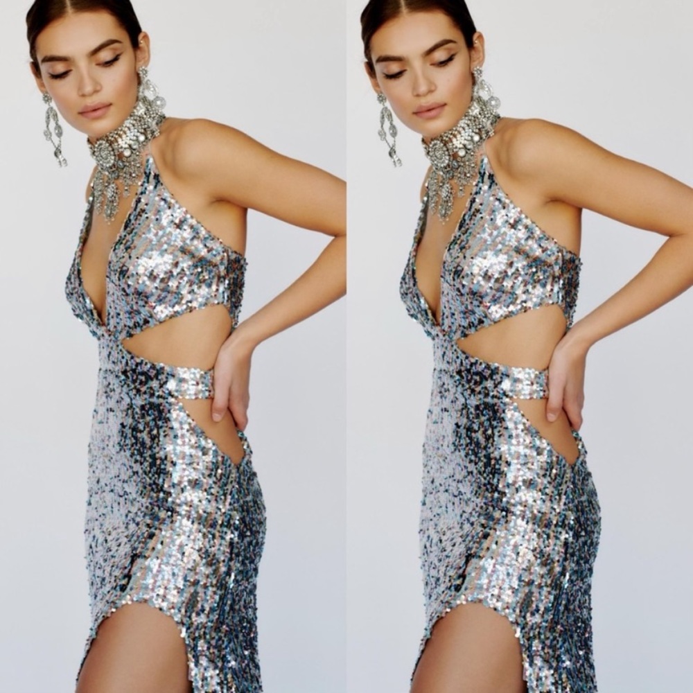 For Love & Lemons - Showtime sequin, maxi dress